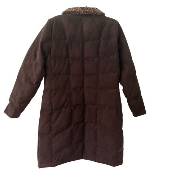 L.L. Bean Long Puffer Goose Down Coat Women’s chocolate Brown Winter L - Picture 5 of 13